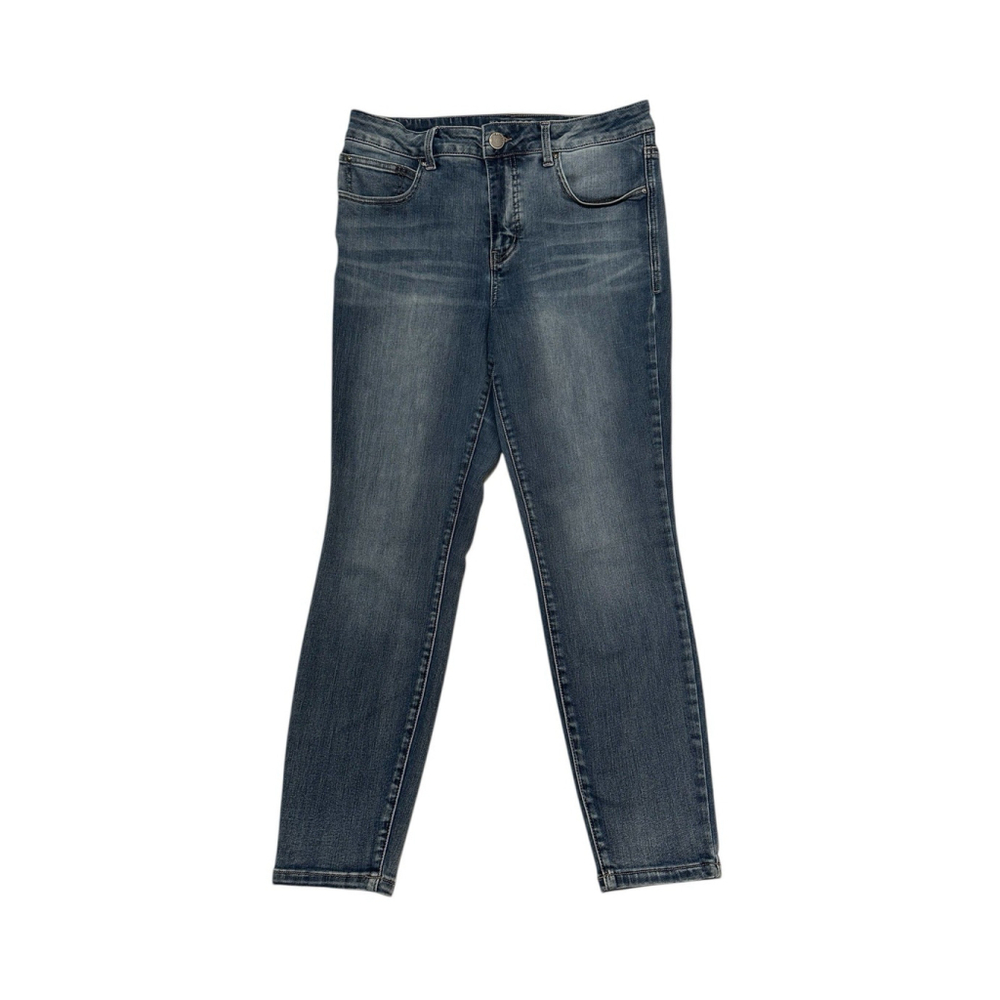 Maurices Everflex Jeans High Rise Womens 12 SHORT Ankle BLUE Distressed Cowgirl - Picture 11 of 14